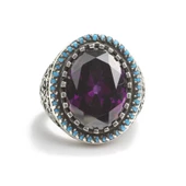 925 Ayar Gümüş Ametist Taşlı Erkek Yüzük thumbnail 3