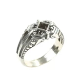 925 Ayar Gümüş Kare Onix Taşlı Erkek Yüzük thumbnail 2