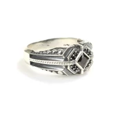 925 Ayar Gümüş Kare Onix Taşlı Erkek Yüzük thumbnail 3