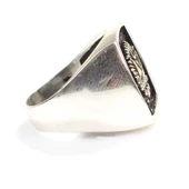 925 Ayar Gümüş Kabartmalı Osmanlı Devlet Arması Erkek Yüzük thumbnail 3