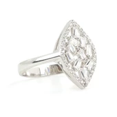 925 Ayar Gümüş Mekik Model Baget Taşlı Yüzük thumbnail 4