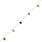 925 Ayar Gümüş Oniks Taşlı Melek Halhal thumbnail 2