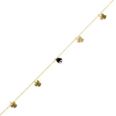 925 Ayar Gümüş Oniks Taşlı Melek Halhal thumbnail 1