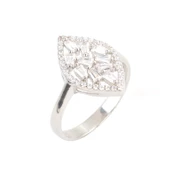 925 Ayar Gümüş Mekik Model Baget Taşlı Yüzük thumbnail 7