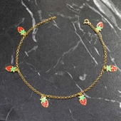 925 Ayar Gümüş Çilekli Mineli Halhal thumbnail 5