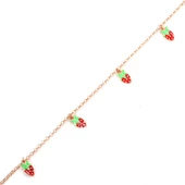 925 Ayar Gümüş Çilekli Mineli Halhal thumbnail 7