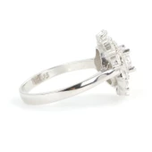 925 Ayar Gümüş Rüzgar Gülü Model Baget Taşlı Yüzük thumbnail 3