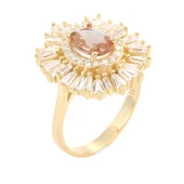 925 Ayar Gümüş Oval Zultanit, Baget ve Zirkon Taş Yüzük thumbnail 8