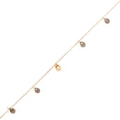 925 Ayar Gümüş Sitrin Taşlı Damla & Yıldız Modeli Halhal thumbnail 1