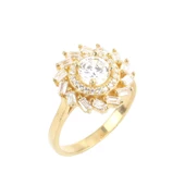 925 Ayar Gümüş Rüzgar Gülü Model Baget Taşlı Yüzük thumbnail 1