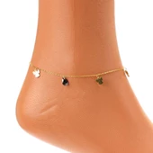 925 Ayar Gümüş Oniks Taşlı Melek Halhal thumbnail 3