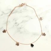 925 Ayar Gümüş Oniks Taşlı Melek Halhal thumbnail 4