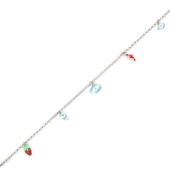 925 Ayar Gümüş 6 Adet Objeli Halhal thumbnail 4