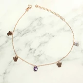 925 Ayar Gümüş Ametist Taşlı Melek Halhal thumbnail 3