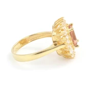 925 Ayar Gümüş Dikdörtgen Zultanit ve Baget Taşlı Yüzük thumbnail 7