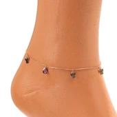 925 Ayar Gümüş Ametist Taşlı Melek Halhal thumbnail 5