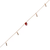 925 Ayar Gümüş Garnet Taşlı Minik Sonsuzluk Modeli Halhal thumbnail 1