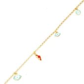 925 Ayar Gümüş 6 Adet Objeli Halhal thumbnail 5