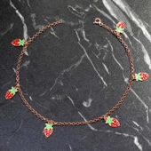 925 Ayar Gümüş Çilekli Mineli Halhal thumbnail 6