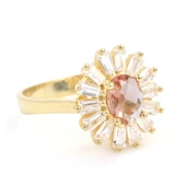 925 Ayar Gümüş Minik Oval Zultanit ve Baget Taş Yüzük thumbnail 5