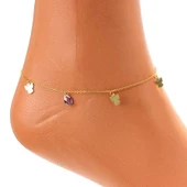 925 Ayar Gümüş Ametist Taşlı Melek Halhal thumbnail 6