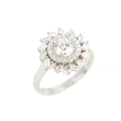 925 Ayar Gümüş Rüzgar Gülü Model Baget Taşlı Yüzük thumbnail 8