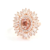 925 Ayar Gümüş Oval Zultanit, Baget ve Zirkon Taş Yüzük thumbnail 7