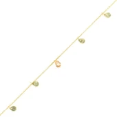 925 Ayar Gümüş Sitrin Taşlı Damla & Yıldız Modeli Halhal thumbnail 2