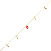 925 Ayar Gümüş Garnet Taşlı Minik Sonsuzluk Modeli Halhal thumbnail 2