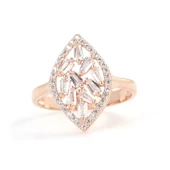 925 Ayar Gümüş Mekik Model Baget Taşlı Yüzük thumbnail 3