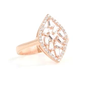 925 Ayar Gümüş Mekik Model Baget Taşlı Yüzük thumbnail 1