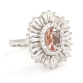 925 Ayar Gümüş Oval Zultanit, Baget ve Zirkon Taş Yüzük thumbnail 2