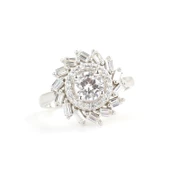 925 Ayar Gümüş Rüzgar Gülü Model Baget Taşlı Yüzük thumbnail 4