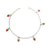 925 Ayar Gümüş Çilekli Mineli Halhal thumbnail 3