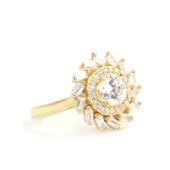 925 Ayar Gümüş Rüzgar Gülü Model Baget Taşlı Yüzük thumbnail 5