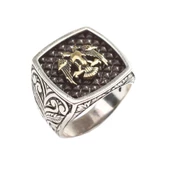 925 Ayar Gümüş Anadolu Kartalı Kolları İşlemeli Erkek Yüzük thumbnail 1