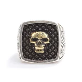 925 Ayar Gümüş Kurukafa Kolları İşlemeli Erkek Yüzük thumbnail 4