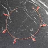 925 Ayar Gümüş 6 Adet Kırmızı Mineli Araba Motifli Halhal thumbnail 3