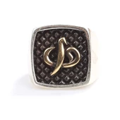 925 Ayar Gümüş Kabartmalı Elif & Vav Erkek Yüzük thumbnail 4