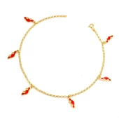 925 Ayar Gümüş 6 Adet Kırmızı Mineli Araba Motifli Halhal thumbnail 10