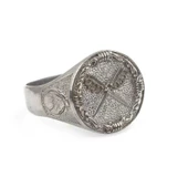 925 Ayar Gümüş Çarpı Kılıç Motifli Erkek Yüzüğü thumbnail 2