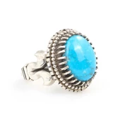 925 Ayar Gümüş Oval Turkuaz Taşlı Erkek Yüzüğü thumbnail 1
