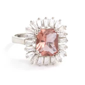 925 Ayar Gümüş Dikdörtgen Zultanit ve Baget Taş Yüzük thumbnail 2