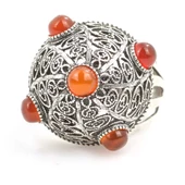 925 Ayar Gümüş Akik Taşlı Kubbe Model Yüzük thumbnail 4