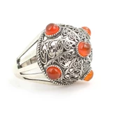 925 Ayar Gümüş Akik Taşlı Kubbe Model Yüzük thumbnail 2