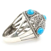 925 Ayar Gümüş Turkuaz Taşlı Kubbe Model Yüzük thumbnail 3