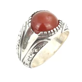 925 Ayar Gümüş Akik Taşlı El Kalemli Erkek Yüzüğü thumbnail 1