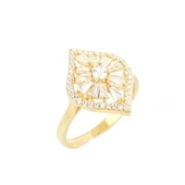 925 Ayar Gümüş Oval Model Zirkon Taşlı Yüzük thumbnail 1