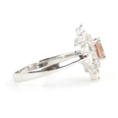 925 Ayar Gümüş Rüzgar Gülü Model Sultanayt ve Baget Taşlı Yüzük thumbnail 3