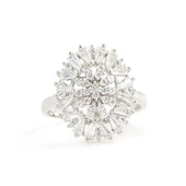 925 Ayar Gümüş Oval Model Baget Taşlı Yüzük thumbnail 4